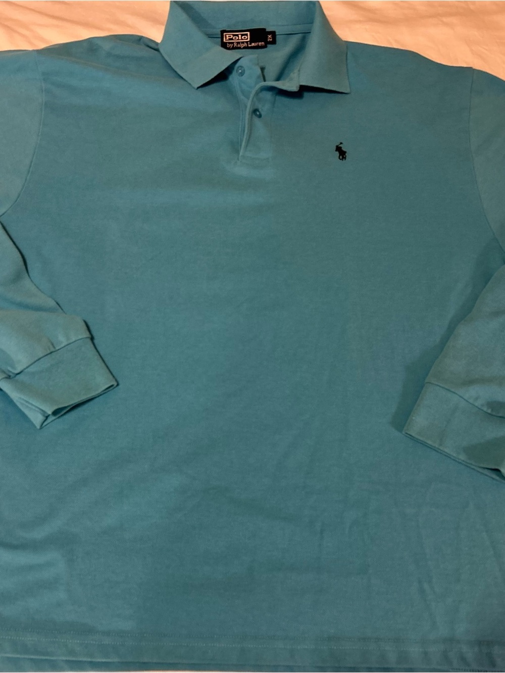 Polo Ralph Lauren Men’s 2XL Blue Long Sleeve Polo Shirt Embroidered Pony